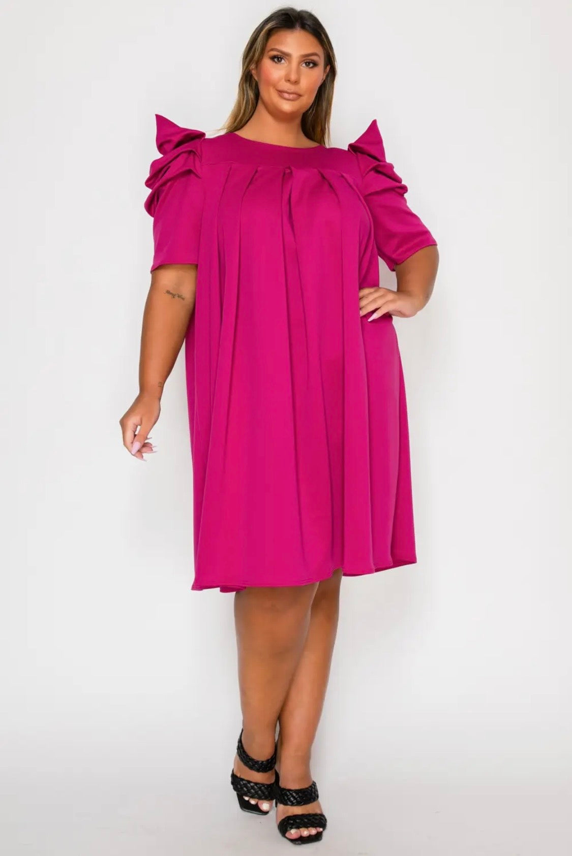 Pleated Swing Dress