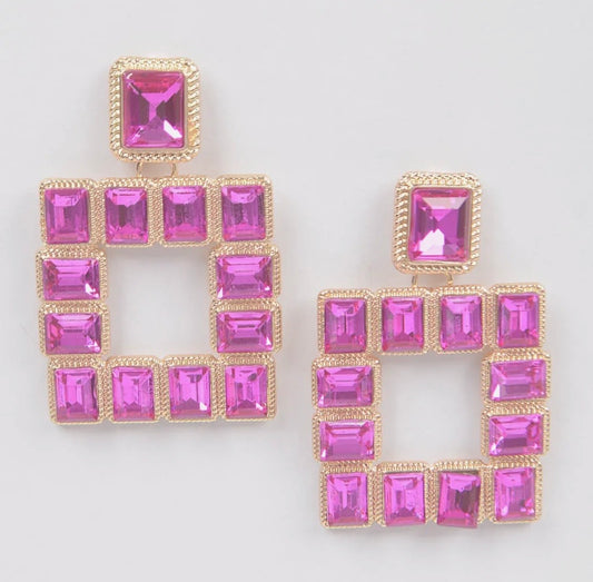 Rhinestone Square Earring