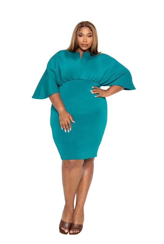 Cape Sleeve Body-con Dress