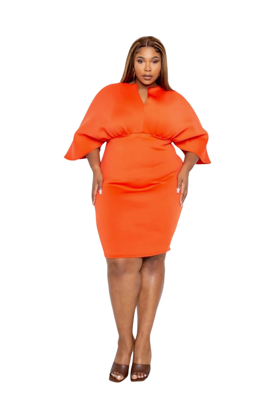 Cape Sleeve Body-con Dress
