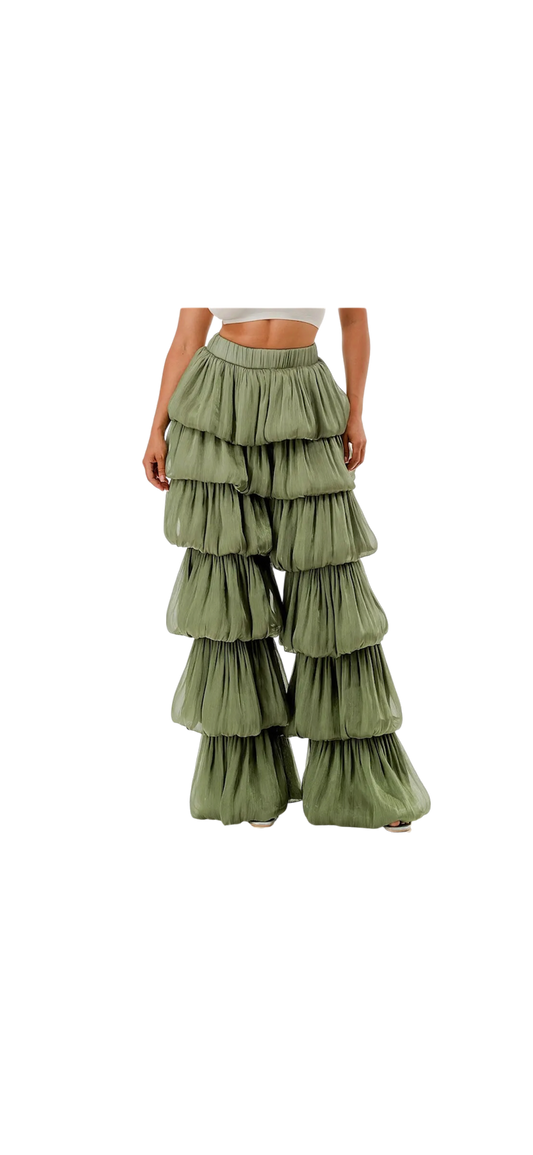 Statement Tiered Ruffled Pants